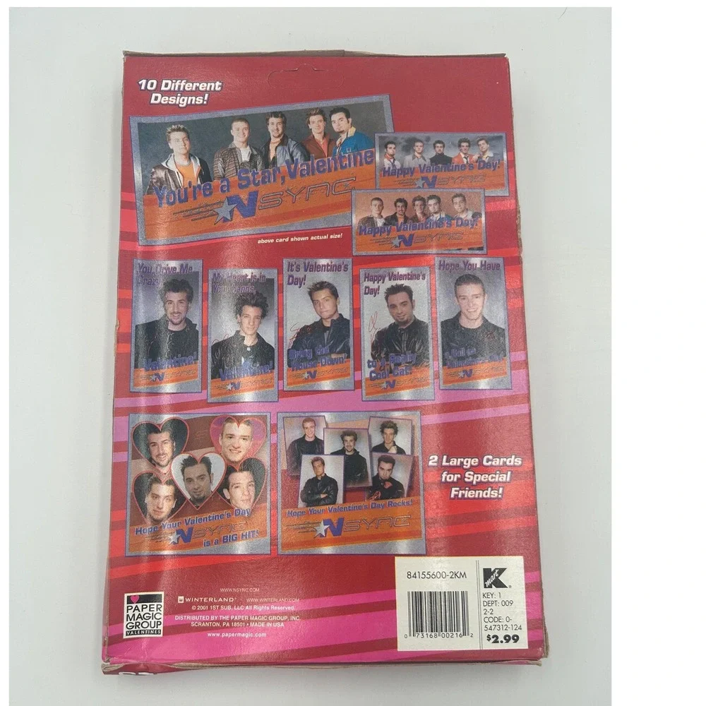 Y2K Vintage 2001 NSYNC Foil Valentines 30 Fold &‎ Seal Cards Boy Band set of 2